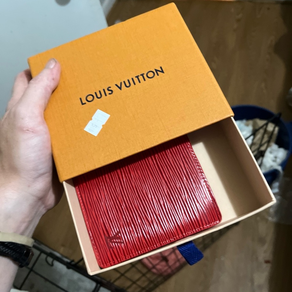 Vintage Louis Vuitton Red Epi Leather bi fold wallet